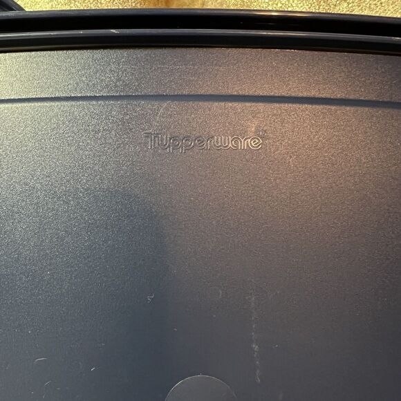 Vintage Tupperware Bentgo Set with Cariolier Handle, Plates, Seals Grey and Blue - Picture 10 of 13